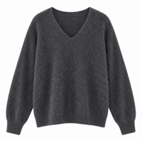 V-Neck Dark Grey Cashmere Pullover