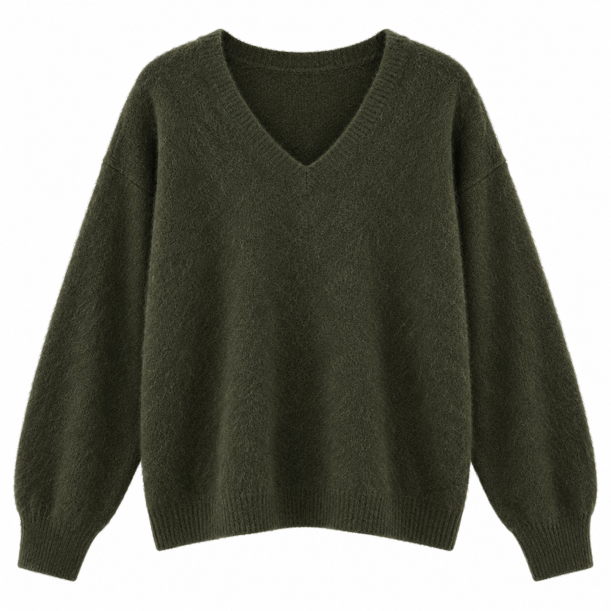V-Neck Autumn Green Cashmere Pullover