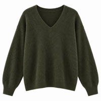 V-Neck Autumn Green Cashmere Pullover