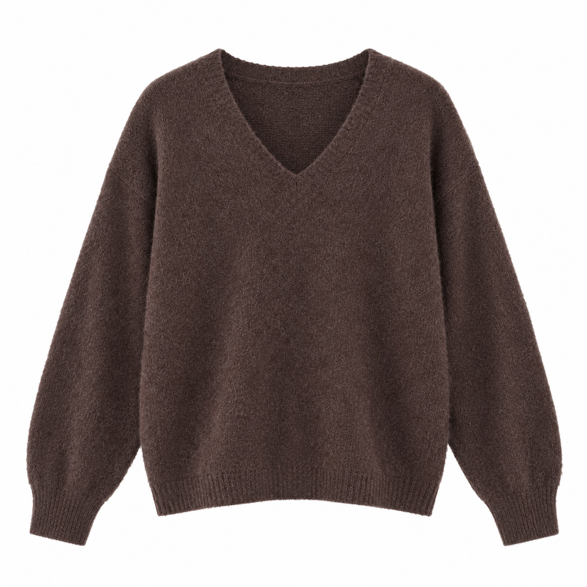 V-Neck Chocolate Cashmere Pullover