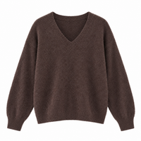 V-Neck Chocolate Cashmere Pullover