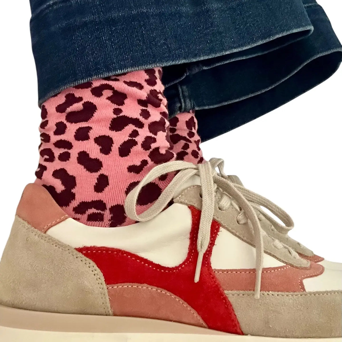 *AW26* Leopard Socks Pink
