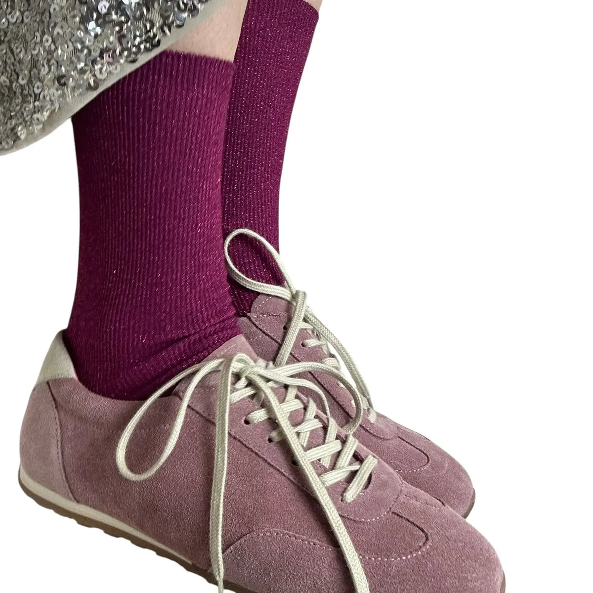 *AW26* Vegas Sparkle Socks Berry Pink