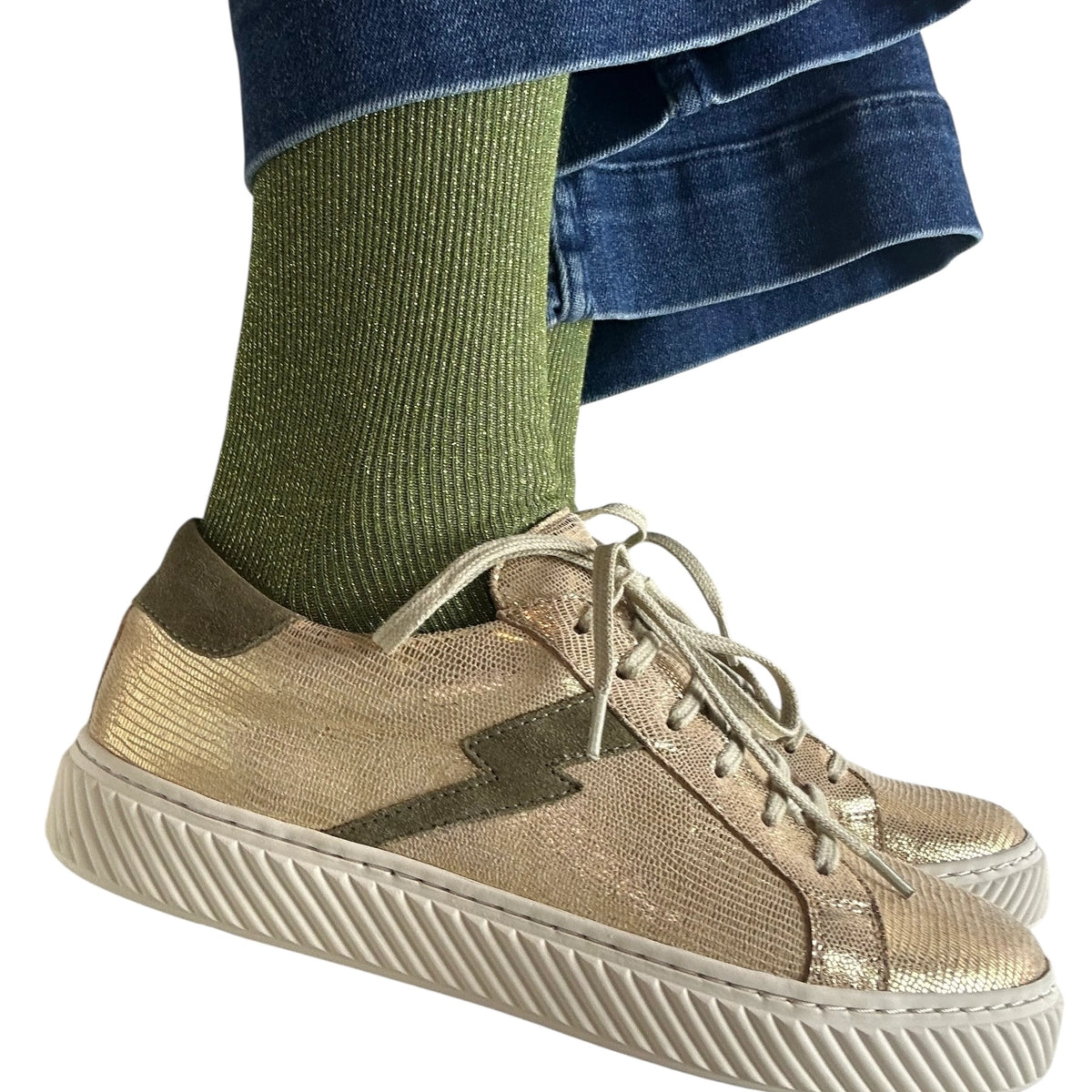 *AW26* Vegas Sparkle Socks Pistachio