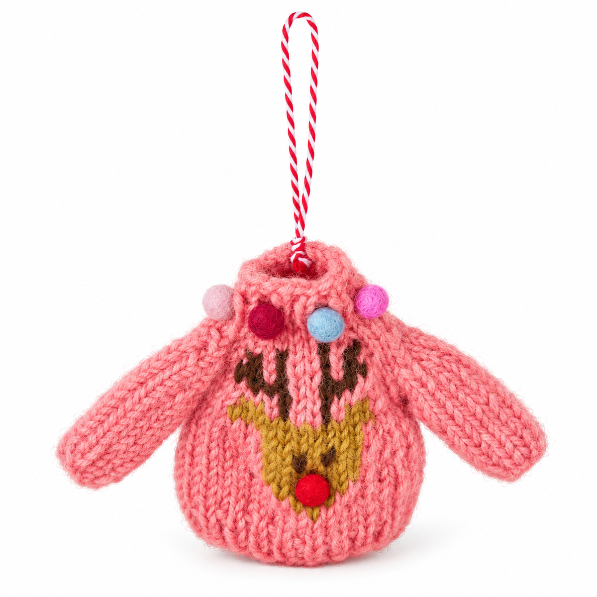 Rudolph Knitted Jumper Pink Dec