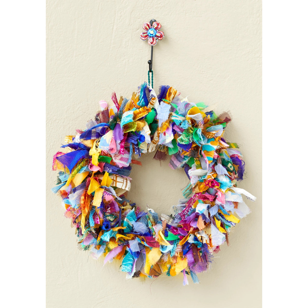 Recycled Sari Wreath Multicoloured