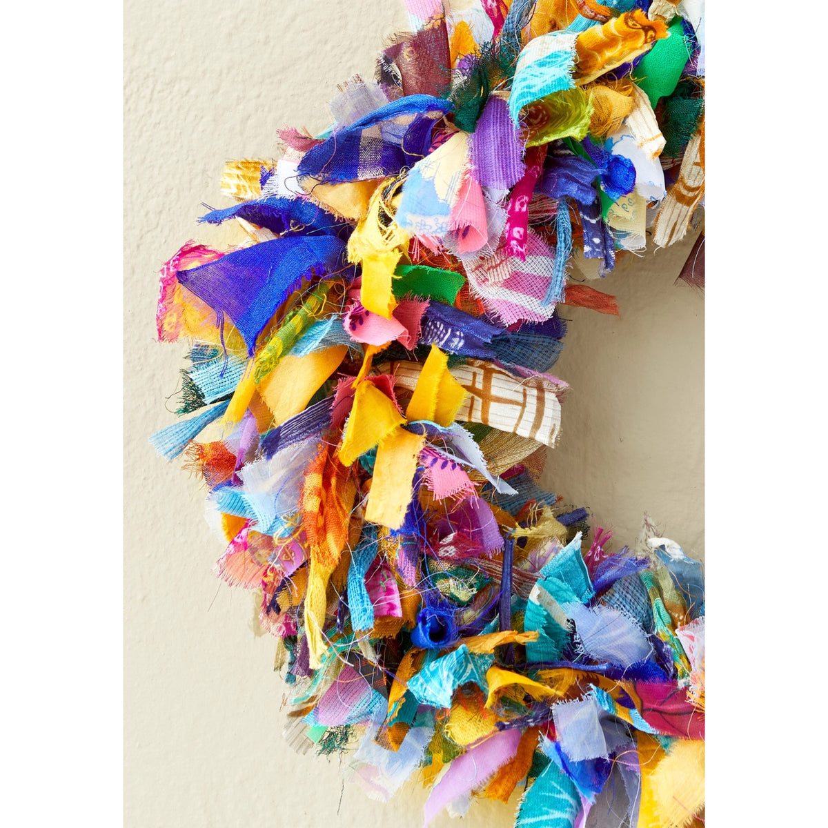 Recycled Sari Wreath Multicoloured