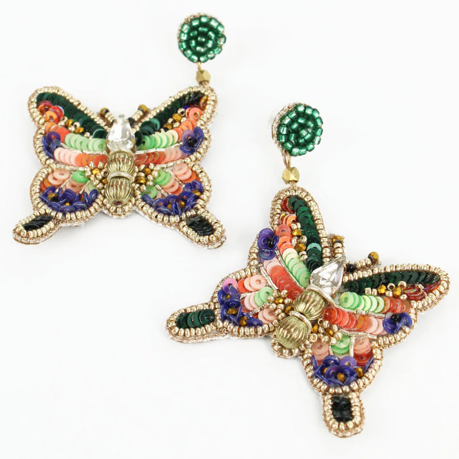 Doris Butterfly Embroidered Earrings