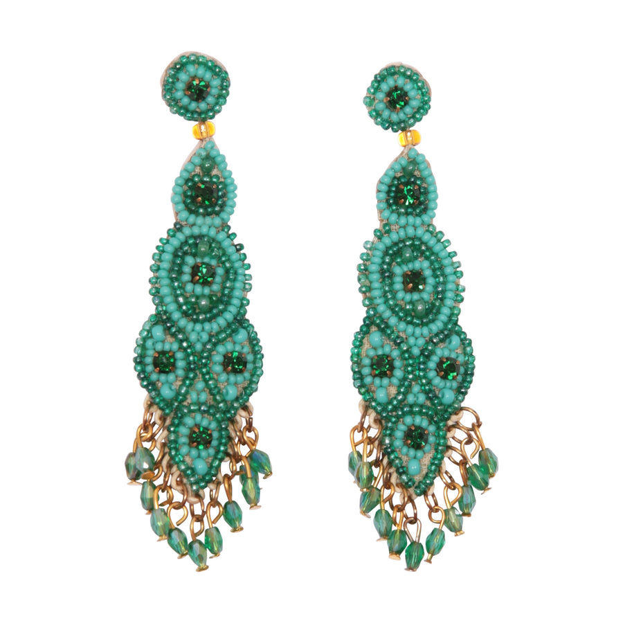 Doris Turquoise Drop Embroidered Earrings