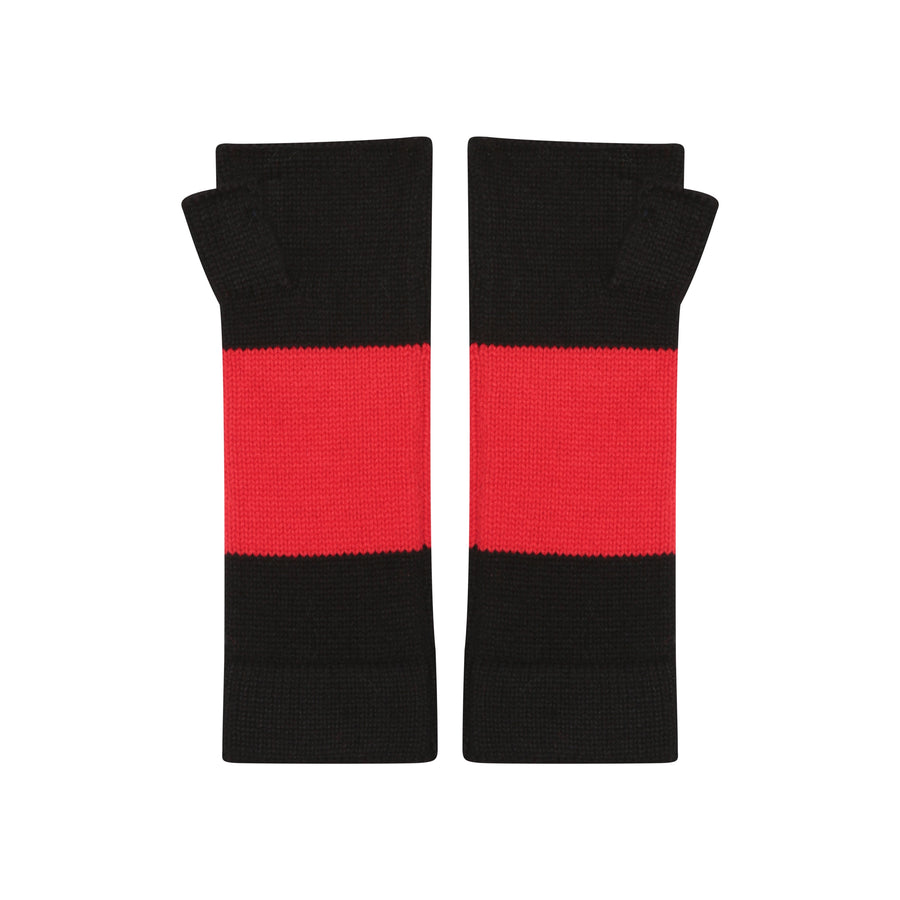Sally Stripe Wrist Warmer Black/Red
