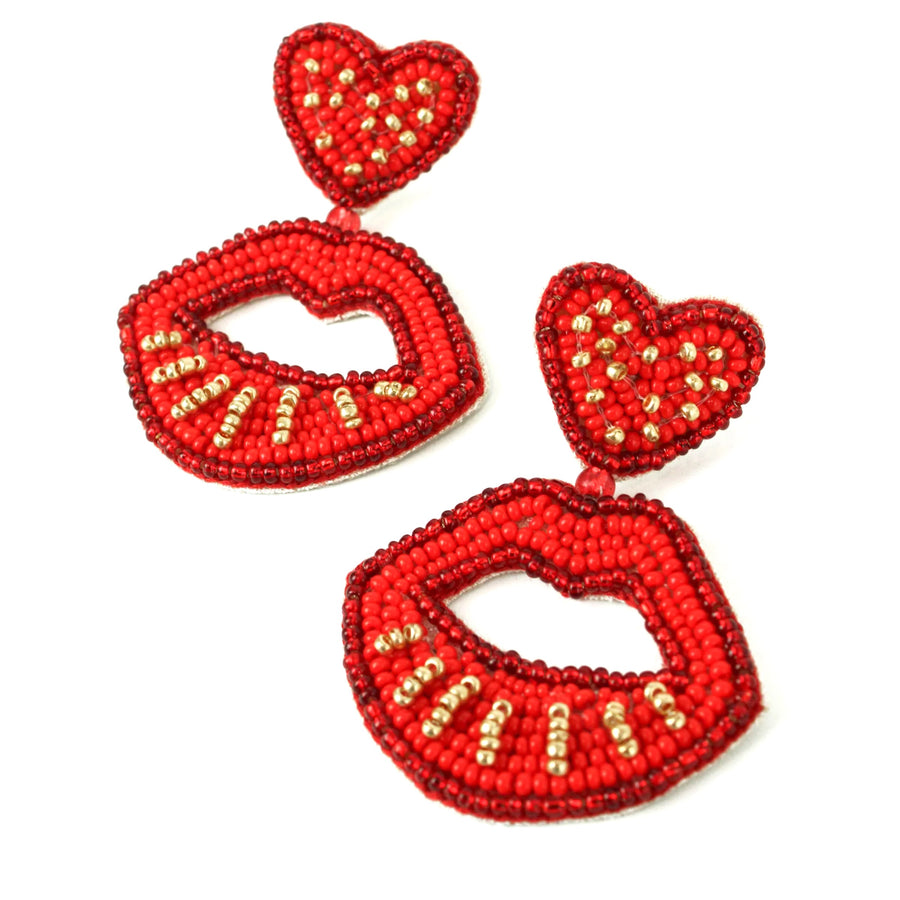 Doris Red Lip Earrings