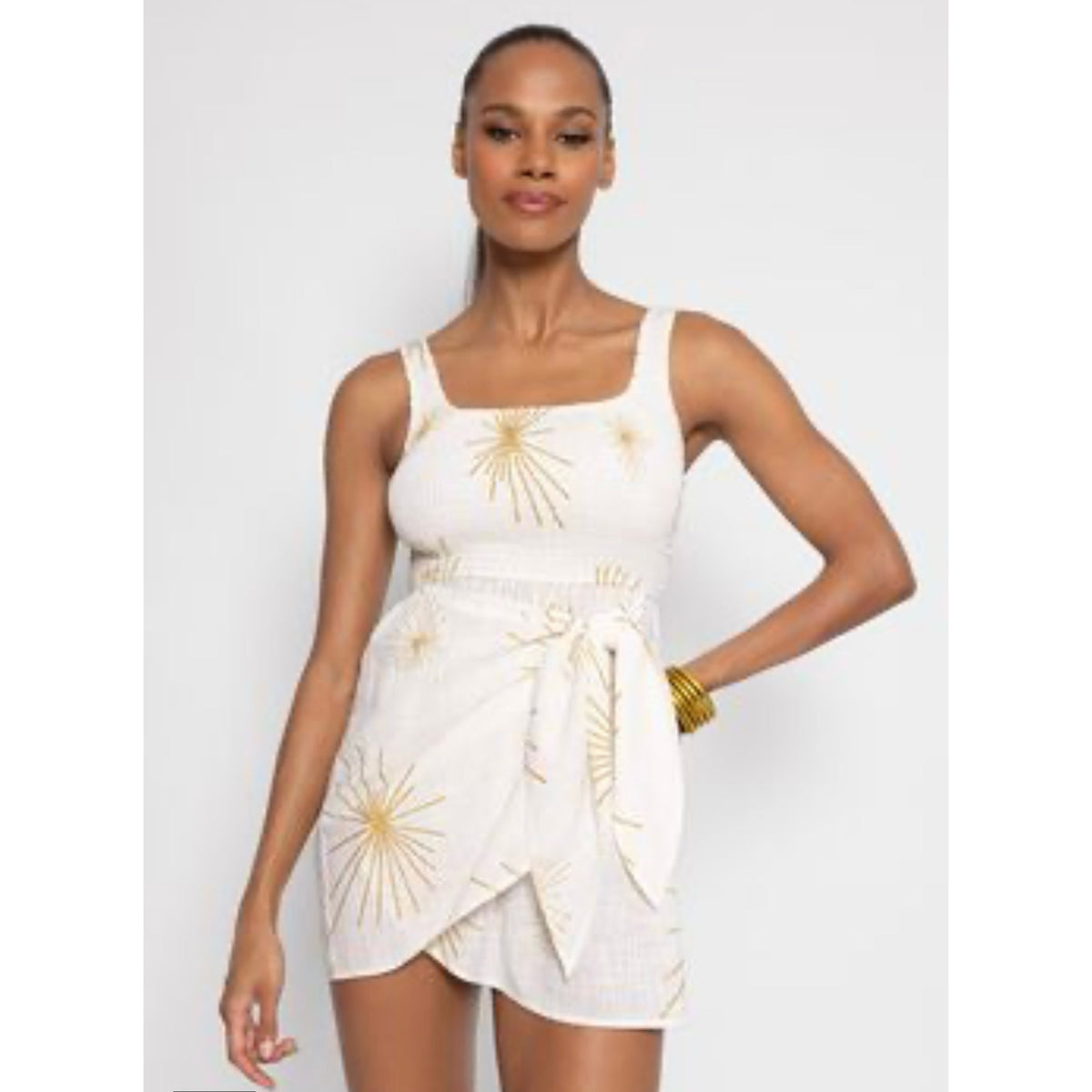 Sundress Amande Short Sevilla White and Gold