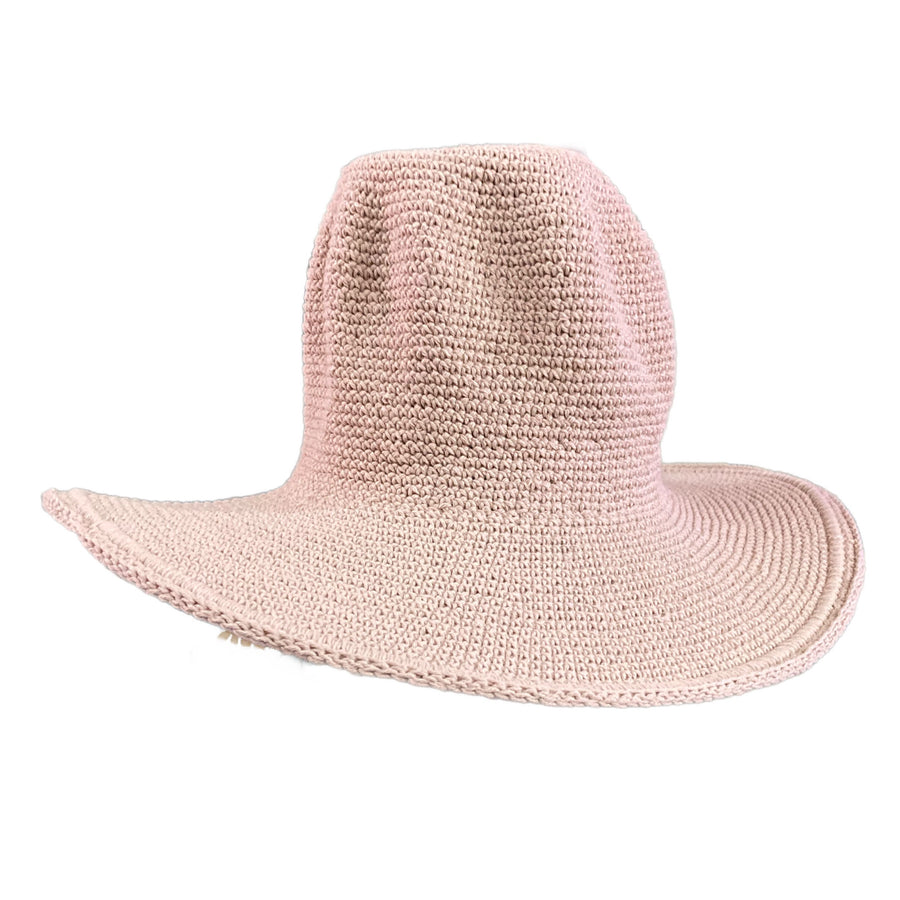 Pure Yellow Cotton Hat Pink Sand