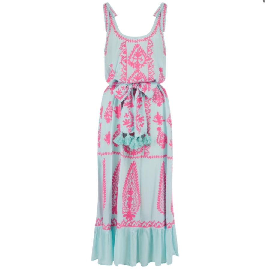 Pranella Atzaro Dress Aqua/Neon Pink