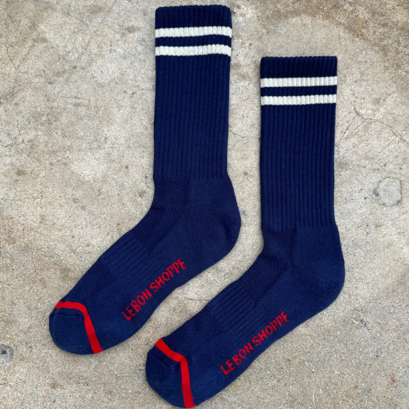 *RESTOCK!* Extended Boyfriend Socks Navy