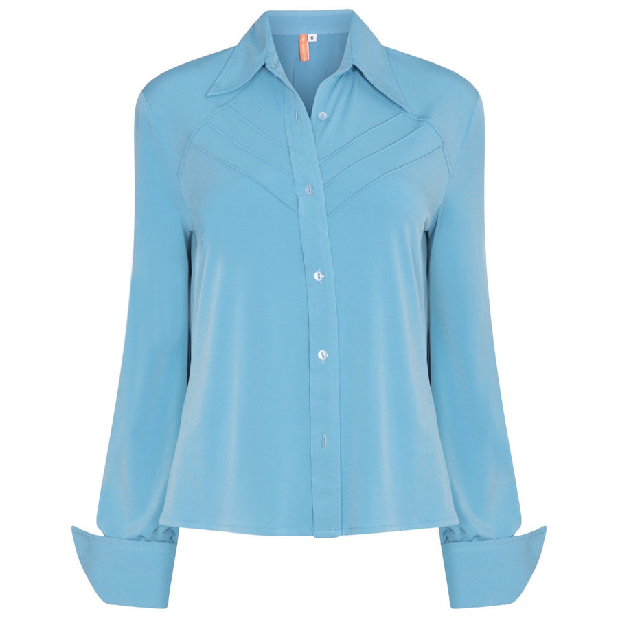 The West Village Pintuck Shirt Blue
