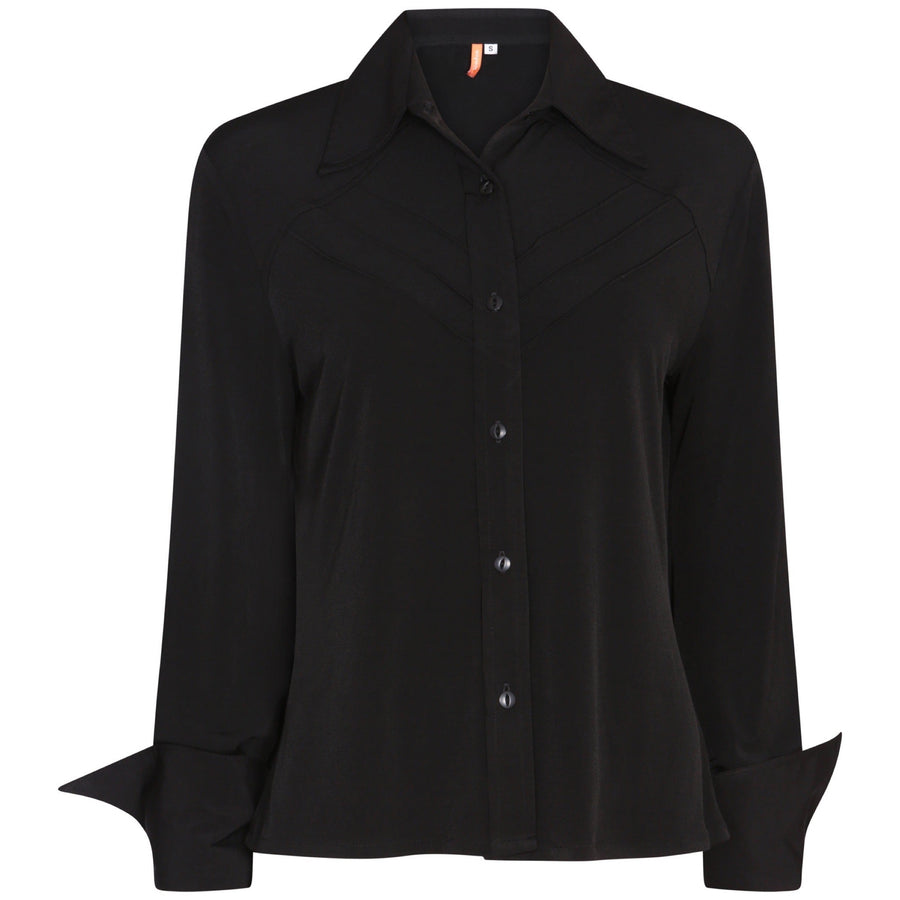 The West Village Pintuck Shirt Black