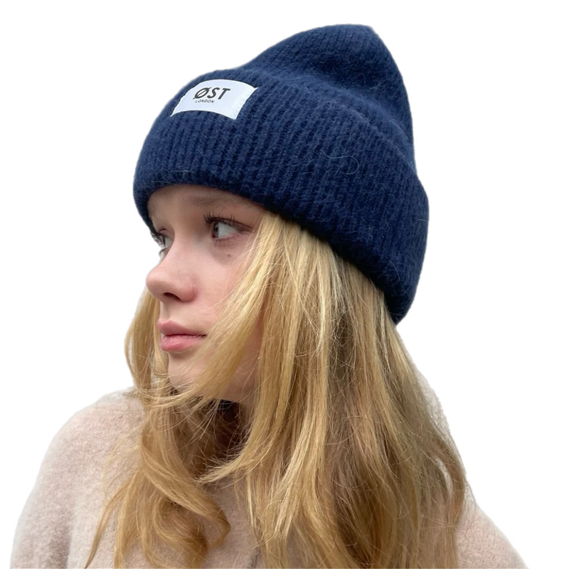 *NEW* Clara Angora Beanie Navy