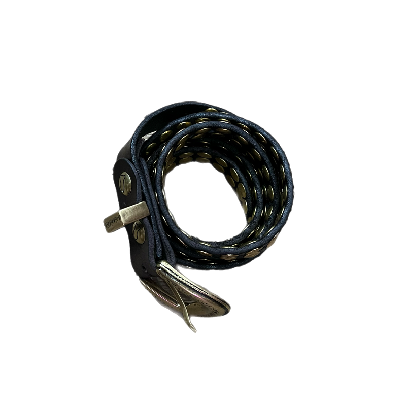 *NEW* Campomaggi Leather Studded Belt Dark Brown