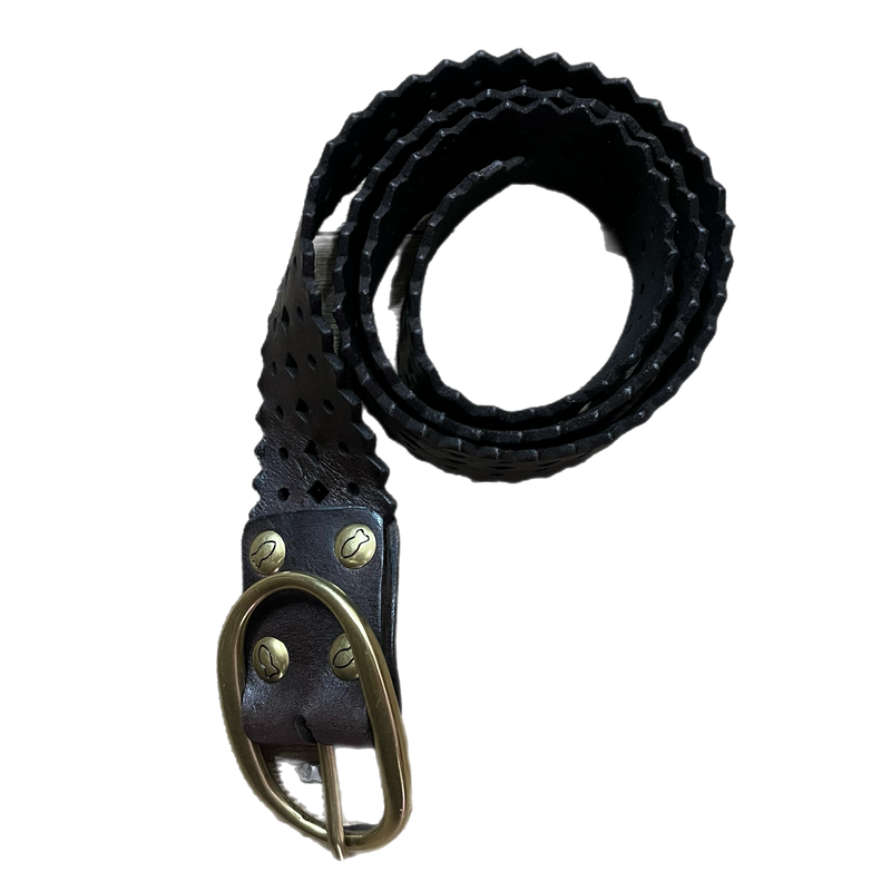 *NEW* Campomaggi Leather Cut Out Belt Dark Brown