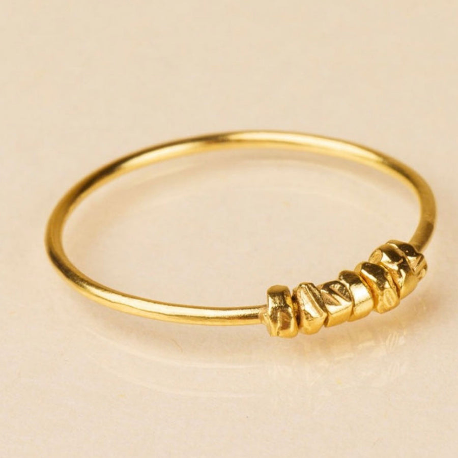 Une a Une Gold beaded Ring