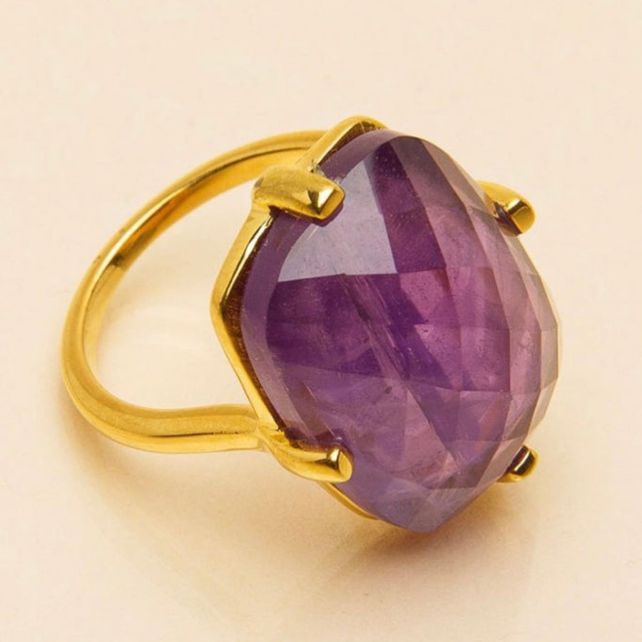 Une A Une Amethyst Rectangle Ring