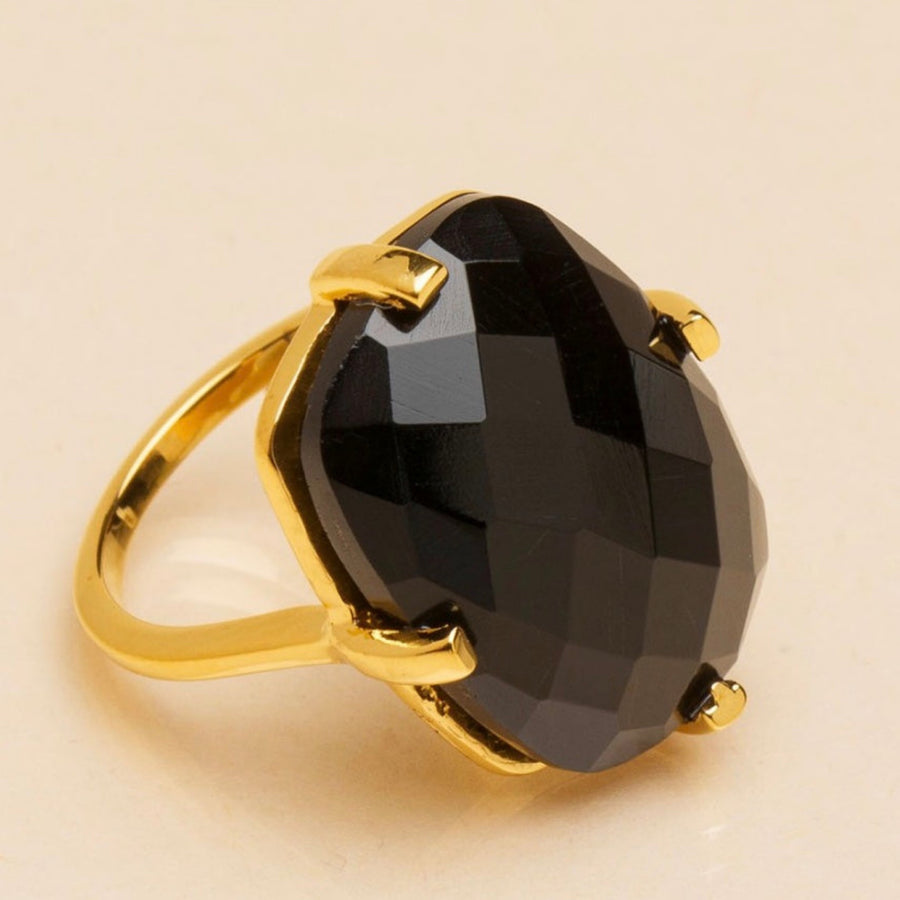 Une A Une Black Onyx Rectangle Ring
