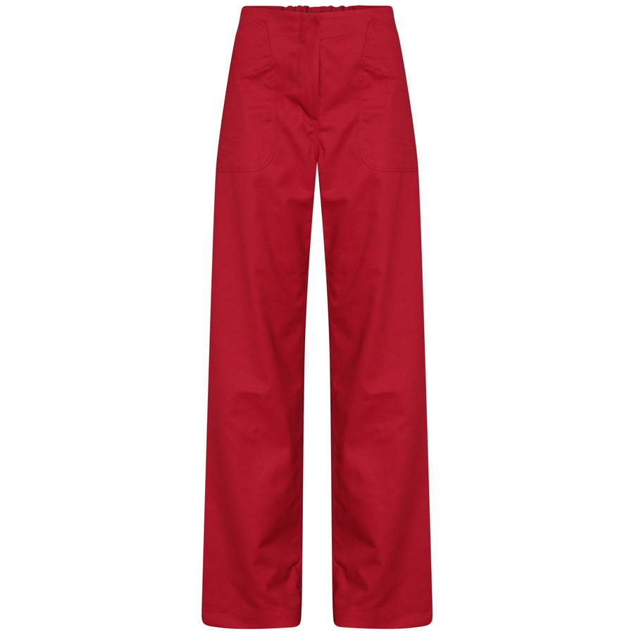 The West Village Melrose Trousers Velvet Red