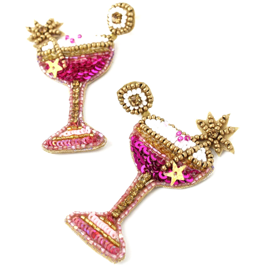 Doris Cocktail Embroidered Earrings