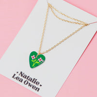*NEW* Heart Floral Charm Pendant Necklace