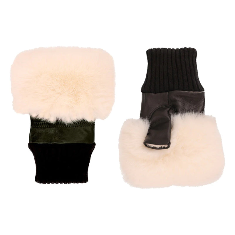 *NEW* Faux Fur White Fingerless Gloves