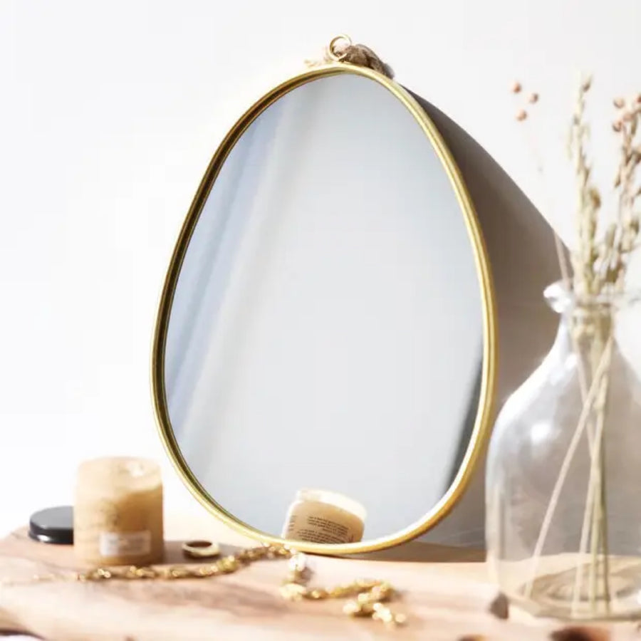 Angel Gold Framed Pebble Mirror