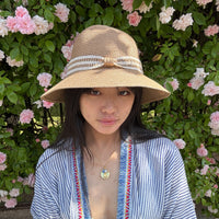 *NEW STYLE* Foldable Cloche Hat Rope/White Band