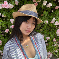 *NEW STYLE* Foldable Trilby Hat Tan/Blue