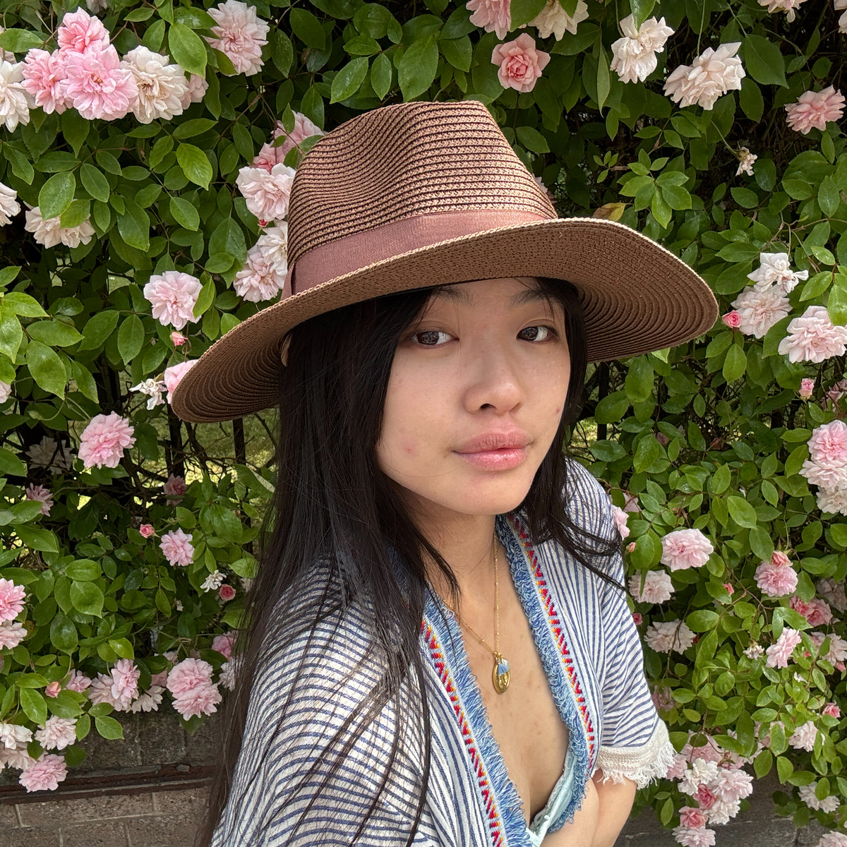*NEW STYLE* Foldable Panama Hat Brown/Brown