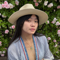 *NEW STYLE* Foldable Panama Hat Natural/Black