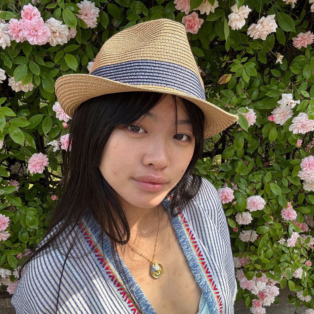 *NEW STYLE* Foldable Trilby Hat Tan/Blue