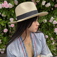 *NEW STYLE* Foldable Panama Hat Natural/Black