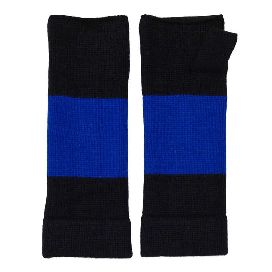 Sally Stripe Wrist Warmer Black/Blue