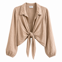 Balloon Sleeve Shirt/Shrug Sand