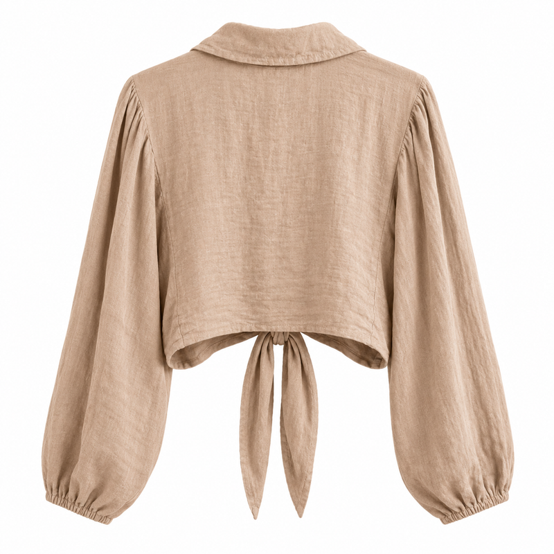 Balloon Sleeve Shirt/Shrug Sand