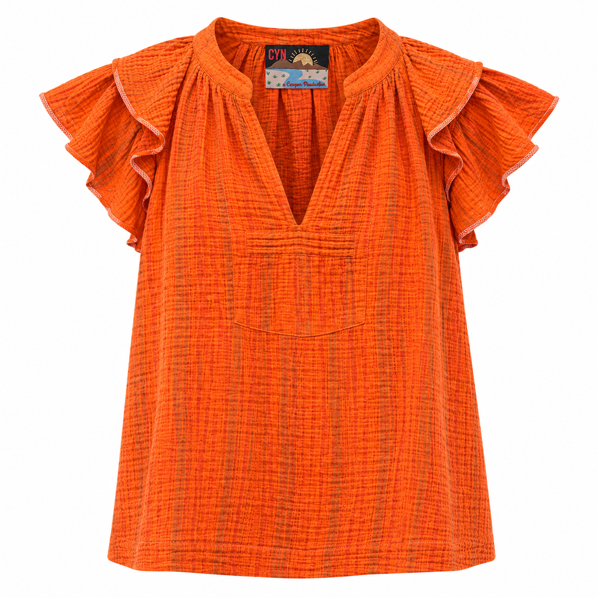 *AW26* Overdyed Puff Top Orange