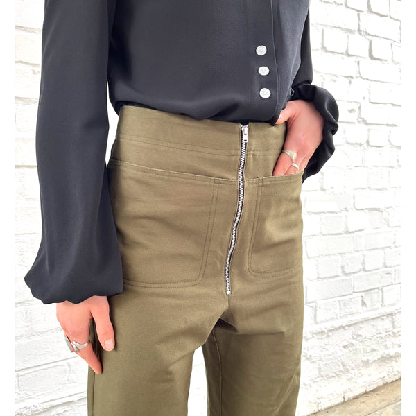 Patch Pocket Trousers Olive