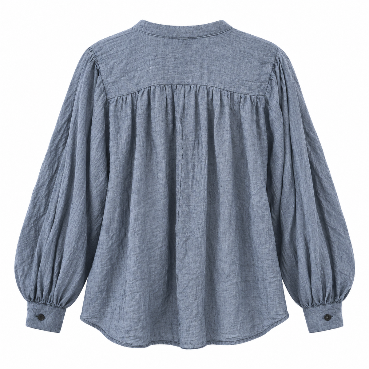 Soft Ruffle V Neck Shirt Dark Grey