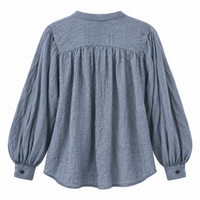Soft Ruffle V Neck Shirt Dark Grey