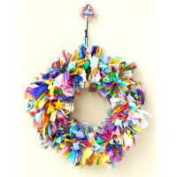Recycled Sari Wreath Multicoloured Large