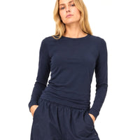 Navy Cashmere Layer Top
