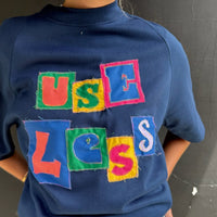 Useless Upcycled Appliqued Blue S/S Sweat