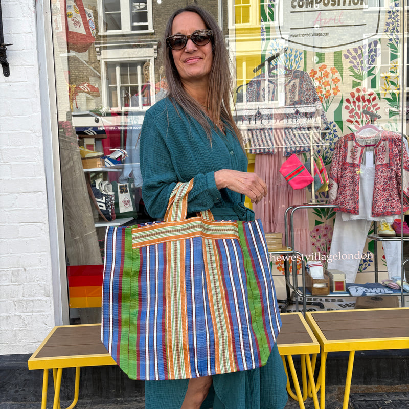 Large Striped Market Bag