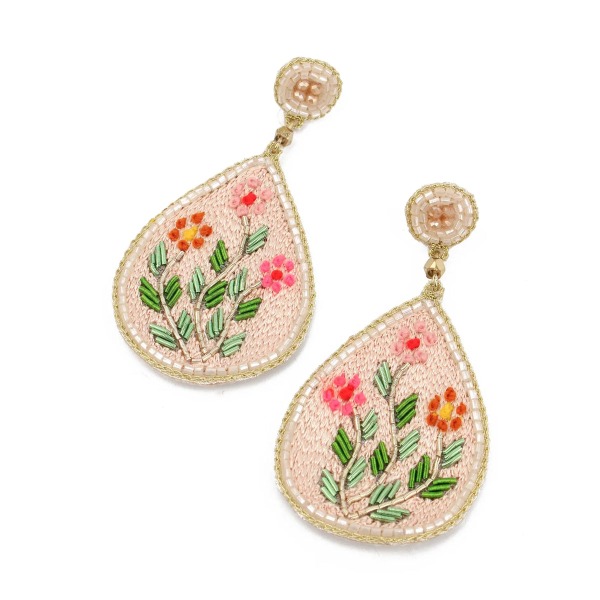 *NEW* Cream Floral Teardrop Earrings